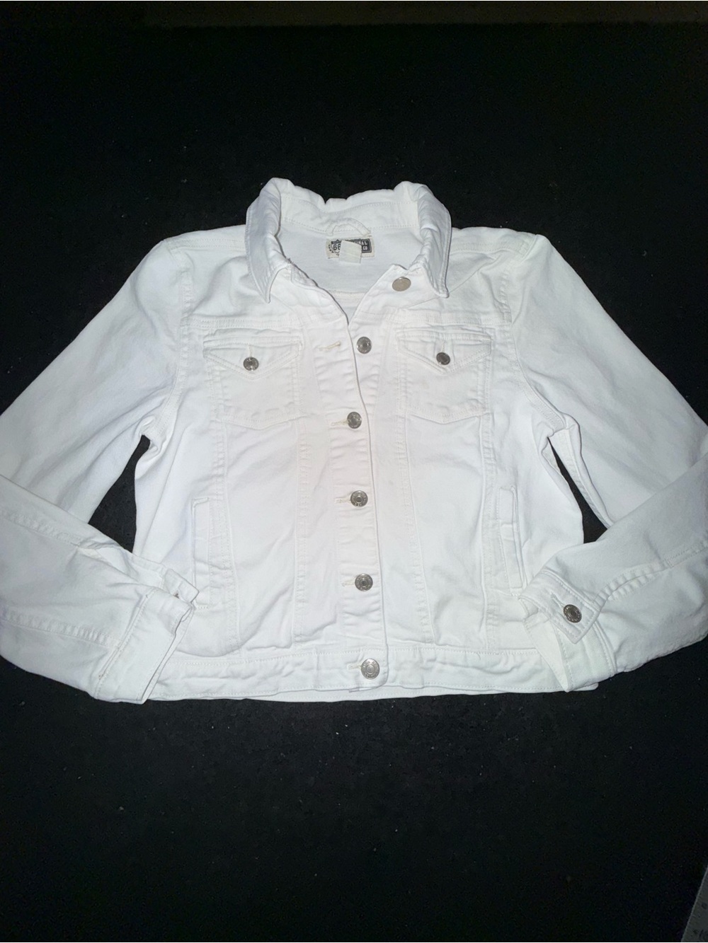 Route 66 White Denim Jean Jacket SILVER BUTTONS SZ M